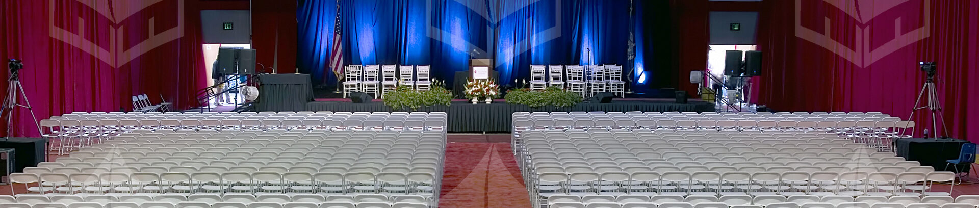 commencement-chair-and-stage-rental-setup